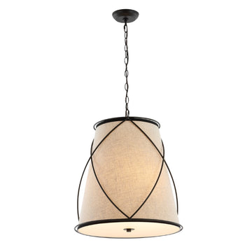 Milo 19" Rustic Farmhouse Iron LED Pendant - JONATHAN Y